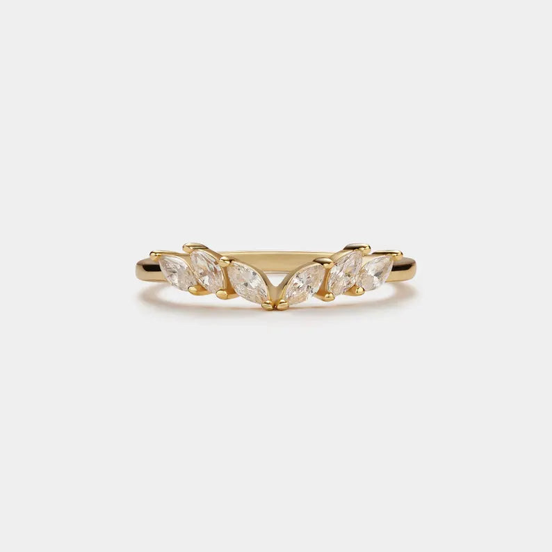 Gold Angel Wing Stacking Ring